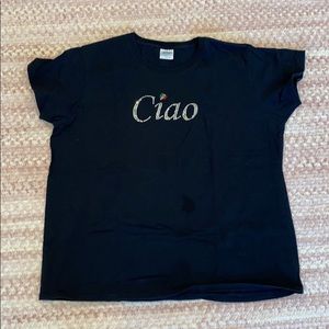 Ciao T-shirt. Rhinestones. Women’s size Large.